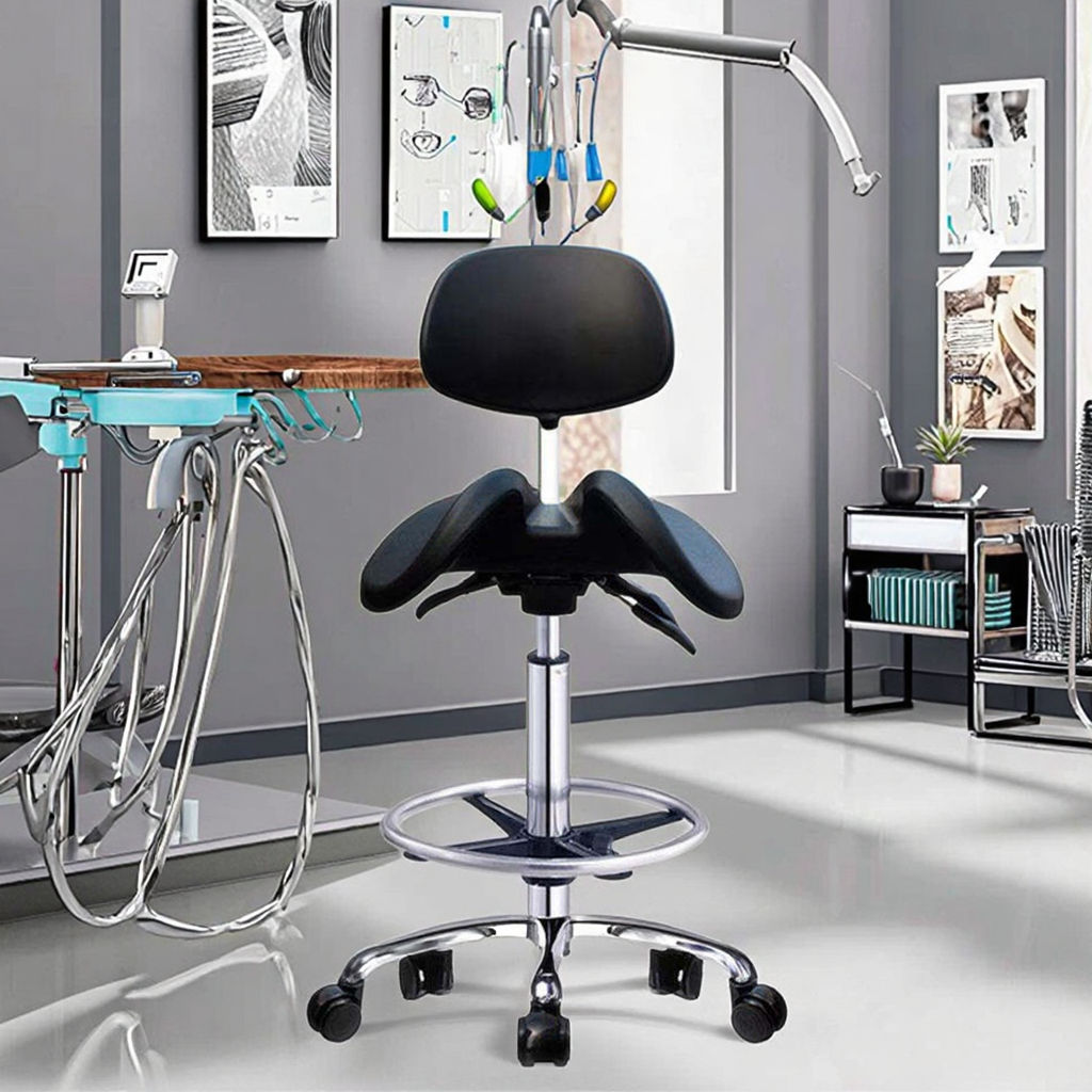 432-Adjustable Medical Hospital Recliner Dental Barber Saddle Leather Chair with Comfortable Backrest.jpg